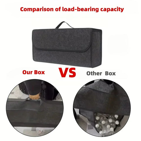 Large Anti Slip Compartment Boot Storage Organizer Tool Car Storage Bag Car Trunk Organizer Soft Felt Storage Box Accessories