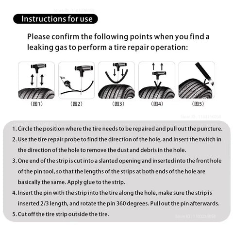 New Car Tire Repair Tool Kit Studding Tool Auto Bike Puncture Plug Garage Needle Nose Pliers Vacuum Film Nail EVA Storage Case