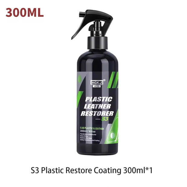 Car Plastic Leather Restorer Spray Polish Cleaner Coating Agent  Back To Black More Gloss Car Cleaning Products S3