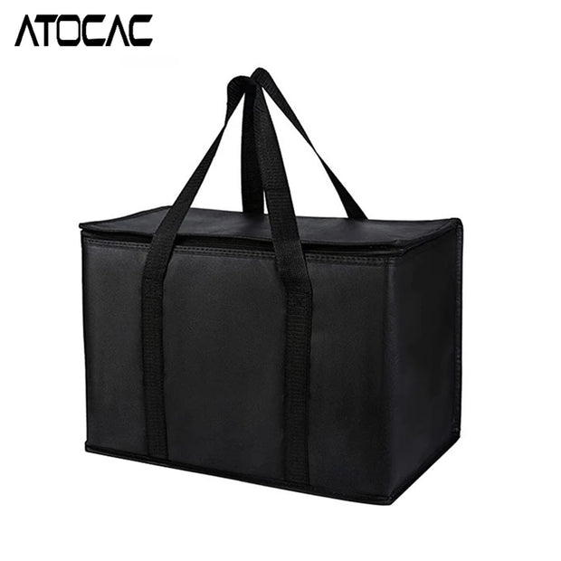 43L Insulated Bag Cars Trunk Organizer Groceries Fruit Food Drink Storage Cooler Thermal Large Vehicle Travel Zipper Handle Case