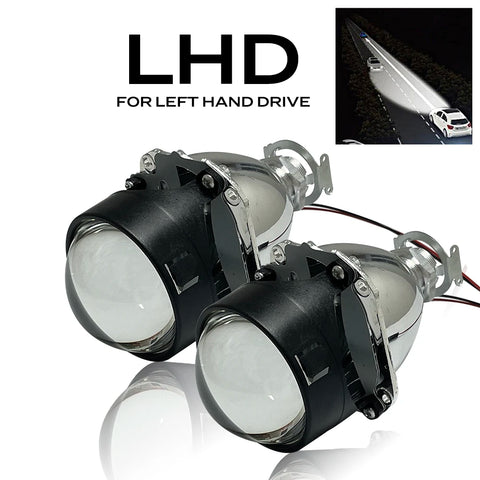 KUNFINE 2PCS/lot 2.5 inch Bi-Xenon HID Projector Lens Shrouds car high/low beam for car headlight halogen or xenon bulb