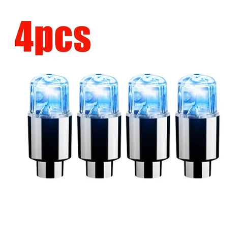 4/1Pcs Colorful LED Wheel Valve Lights Motorcycle Car Wheel Tire Valve Caps Universal Dustproof Bicycle Valve Cover