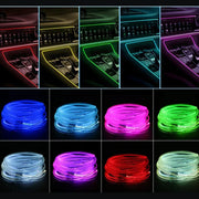 Car RGB Ambient LED Light Strip 1/2/3/4/5M APP Control USB Fiber Optic Atmosphere Lamp Neon Interior Console Decoration Lights