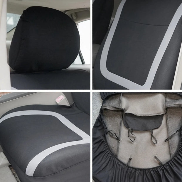 Full Set Car Seat Cover Fabric Universal Polyester Breathable Washable Suitable For Car Truck Van Suv Car Accessories Interior