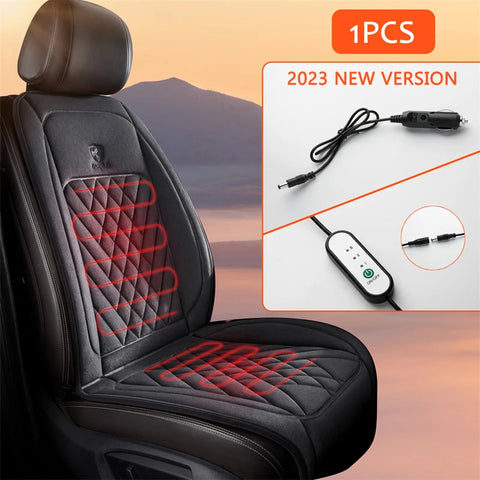 12/24V Heated Car Seat Cover Universal Car Seat Heater 30' Fast Heating Winter Car Heating Cushion Back Warmer Heating Pads 2023