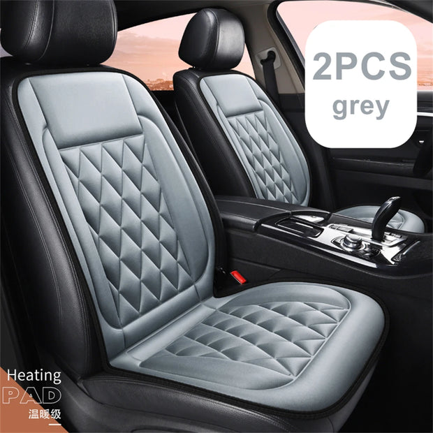 2PCS Winter Heated Car Seat Cushion Car Heating Mat 12V Automotive Vehicle 2 Row Seat Cover For Car Seats Universal