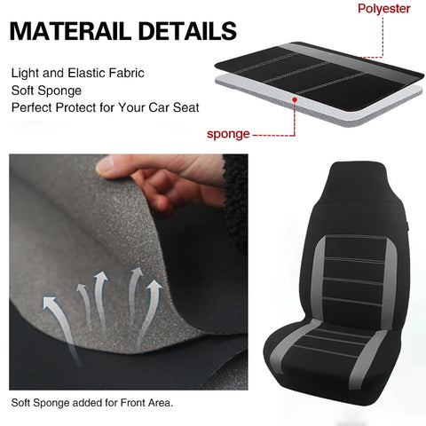 AUTO PLUS Universal Polyester Fabric Car Seat Covers Fit For Most Car Suv Truck Van Car Accessories Interior  Airbag Compatible