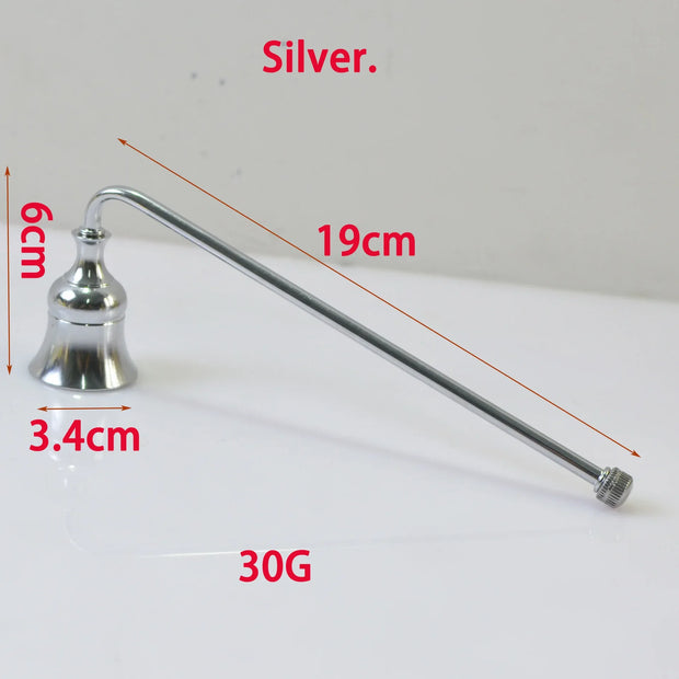 1pc Metal Candle Snuffer Gold/Black/Silver Bell-shape Fire Extinguisher Wick Cover 19.5cm Handle Vintage Decor Home SPA Hotel