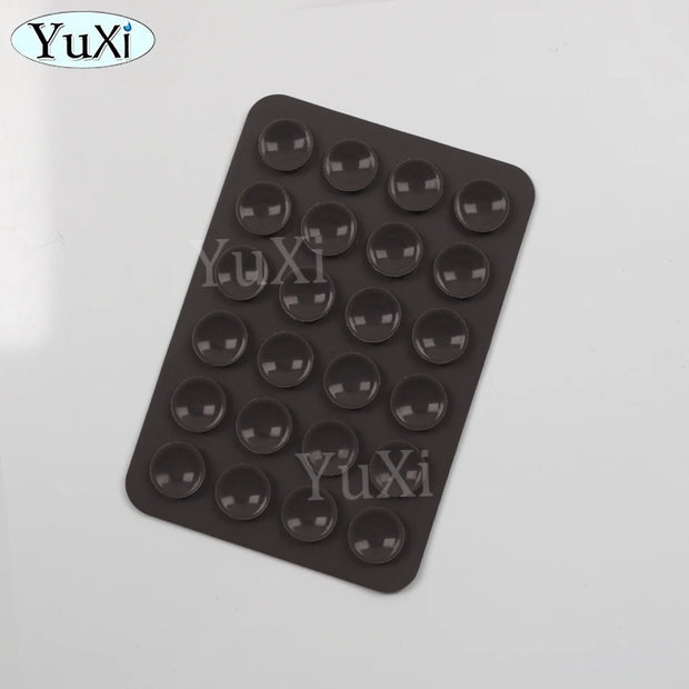 5Pcs Silicone Suction Phone Holder Multifunctional Suction Cup Mat Wall Stand Anti-Slip Single Sided Case Mount Back Stickers