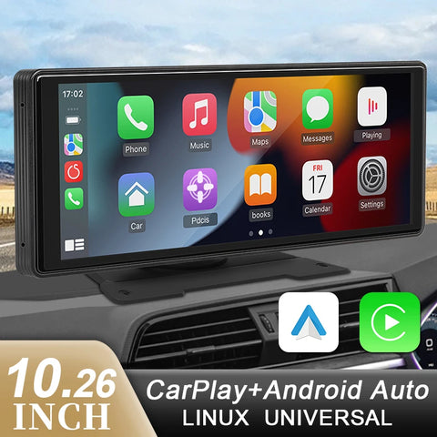 10.26"  Car Mirror Radio Multimedia Video Player Universal Wireless Carplay Android Auto Screen With Bluetooth AUX USB