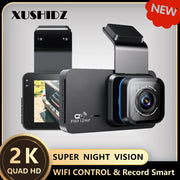 XUSHIDZ X02 2K WIFI Dash Cam 24H Parking Monitor Motion Detection Night Vision  Dual-Channel DVR Car Camera Vehicle Recorder