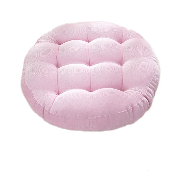 Round Large Floor Seat Pillows Gray Tufted Corduroy Cushions for Outdoor Yoga Tatami Chair Pad Casual Seating Reading Cushion 방석