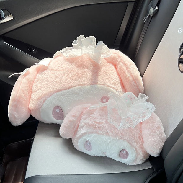 Lovely Strawberry My Melody Back Cushion Comfortable Headrest Seat Belt Cover For Car Seat Sofa Bed Throw Pillow Home Decor