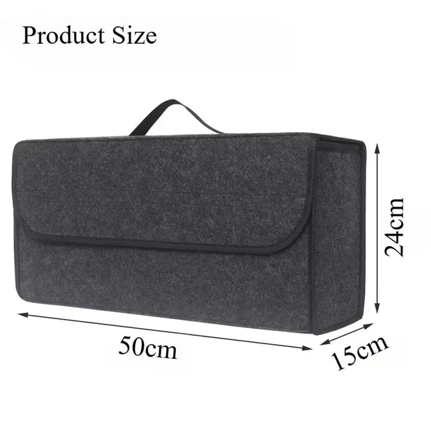 Large Anti Slip Compartment Boot Storage Organizer Tool Car Storage Bag Car Trunk Organizer Soft Felt Storage Box Accessories