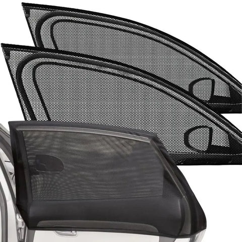 2pcs Car Rear Side Window Sunshade UV Protect Shield Mesh Prevent Mosquito Sunshine Privacy Protection Foldable Curtain