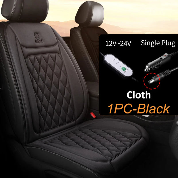 12/24V Heated Car Seat Cover Universal Car Seat Heater 30' Fast Heating Winter Car Heating Cushion Back Warmer Heating Pads 2023