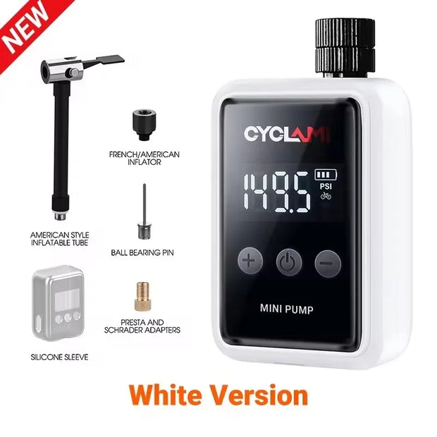 CYCLAMI HW125 Bicycle Electric Inflation Pump Mini Portable 150Psi High Pressure Air Inflator