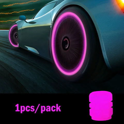 1-20PCS Luminous Car Tire Valve Cap Fluorescent Night Glowing Decor Motorcycle Bike Wheel Nozzle Dustproof Tyre Valve Stem Caps