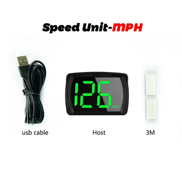 Universal Car HUD Head Up Display GPS Hud Digital Speedometer Big Font Speed Meter KMH for All Car Truck Plug and Play Auto Part