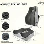 Memory Foam Seat Cushion Office Chair Cushion Car Seat Support Waist Pillow Massage Buttocks Pad Pain Relief Orthopedic Pillow