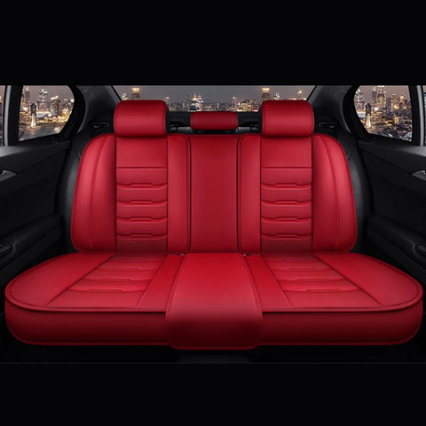 Univers Car Full Seat Cover PU Leather Car Seat Protector Design Airbag Front&Rear Split Bench Compatible Cover Fit Most Car SUV