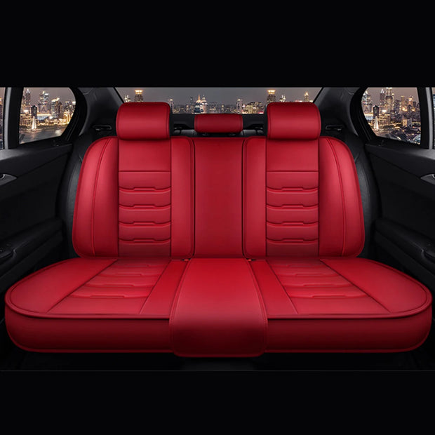 Univers Car Full Seat Cover PU Leather Car Seat Protector Design Airbag Front&Rear Split Bench Compatible Cover Fit Most Car SUV