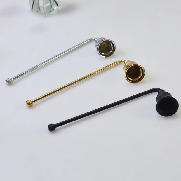 1pc Metal Candle Snuffer Gold/Black/Silver Bell-shape Fire Extinguisher Wick Cover 19.5cm Handle Vintage Decor Home SPA Hotel