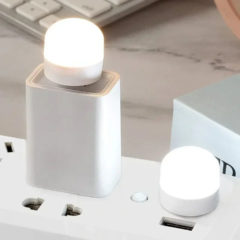 50/1Pcs Mini USB Night Light Warm White Eye Protection Book Reading Light USB Plug Computer Mobile Power Charging LED Night Lamp