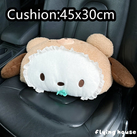 Cute Sanrio Headrest Cushion Car Seat Cartoon Kuromi My Melody Cinnamoroll Pom Pom Purin Pillow Comfortable Home Decor Girl