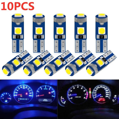 2/10Pcs T5 Led Bulb W3W W1.2W Led Canbus Car Interior Lights Dashboard Warming Indicator Wedge Auto Instrument Lamp 12V