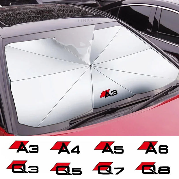 Car Windshield Sun Shade Blocks, UV Ray Reflector Umbrella, For AUDI A1, A3, 8p, A4, B4 A5, A6, A7, A8, Q2, Q3, Q5, Q7, Q8