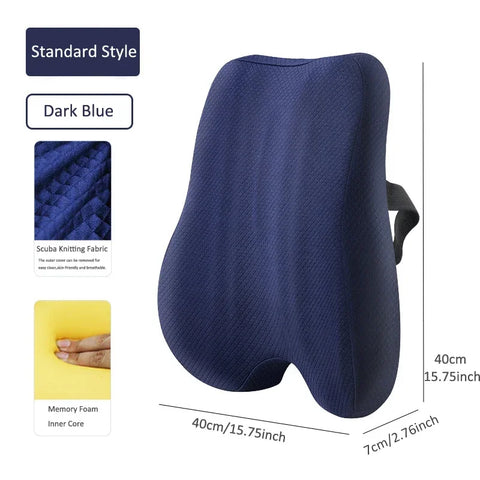 Memory Foam Seat Cushion Waist Back Support Pillow Set Orthopedic Ergonomic Coccyx Relief Hip Lumbar Pad for Office Chair Car