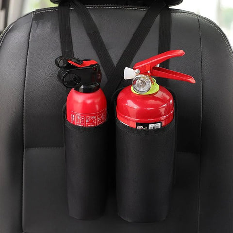 New Car Fire Extinguisher Fixed Storage Bag Car Seat Back Bag Car Cup Hanging Bag Trunk Organizer Strap Car Accessories