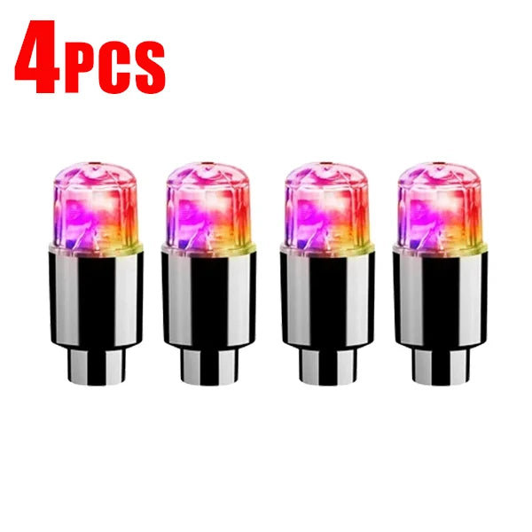 4/1Pcs Colorful LED Wheel Valve Lights Motorcycle Car Wheel Tire Valve Caps Universal Dustproof Bicycle Valve Cover