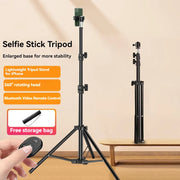 Portable Retractable Tripod Phone Stand With Adjustable Wireless Selfie Stick Foldable Phone Stand For IPhone, Xiaomi, Huawei