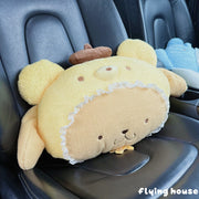 Sanrio Hello Kitty Headrest Cushion Car Seat Cartoon Kuromi My Melody Cinnamoroll Pom Pom Purin Pillow Comfortable Home Decor