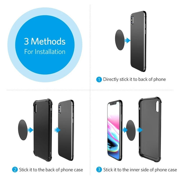 1/3/5PCS Metal Plate for Magnetic Car Phone Holder Self-adhesive Iron Sheet Sticker Magnet Mobile Phone Stand Mount For iPhone