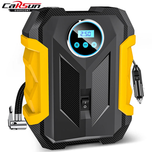 CARSUN Portable Automobile Air Compressor Digital Tire Inflation Pump LED Lamp Tire Compression Pump Compressor For Car Motorcy