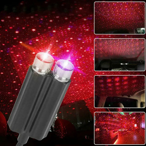 1pcs Car Interior Lights Roof Star Light USB LED Starry Atmosphere  Projector Decoration Night Party Decor Galaxy Light