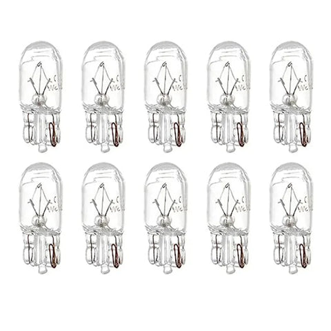 10 X Clear Signal Lamp Glass T10 W5W 501 194 White 12V 5W/3W Warm White W2.1x9.5d Single Filament Car Bulb Auto Light