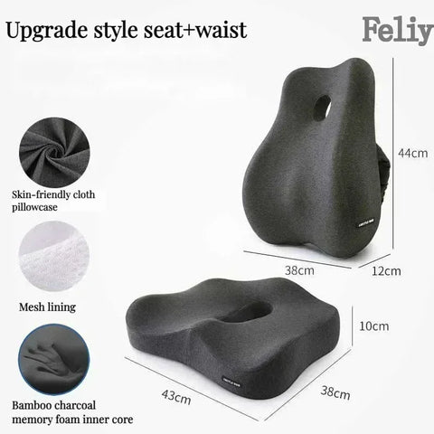 Memory Foam Office Chair Cushion Car Seat Support Pads Buttocks Pillow Massage Hips Orthopedic Pillow Coccyx Pain Relief Cushion