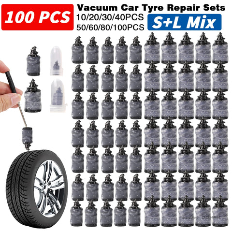 Car Tyre Repair Rubber Nail Set Universal Car Motorcycle Tyre Repair Nails Truck Scooter Bike Tire Puncture Repair Tool 10/100PC