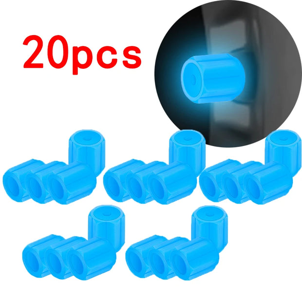 Luminous Tire Valve Caps 6 Colors Car Motorcycle Glowing Valve Cover Car Tire Wheel Hub Styling Tool Auto Accessories 4/8/20pcs