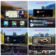 Srnubi 10.26" 4K Car Dvr Carplay Android Auto 350 ° Rotation Dual Lens Dashcam Truck Camera Driving Recorder GPS WIFI FM BT