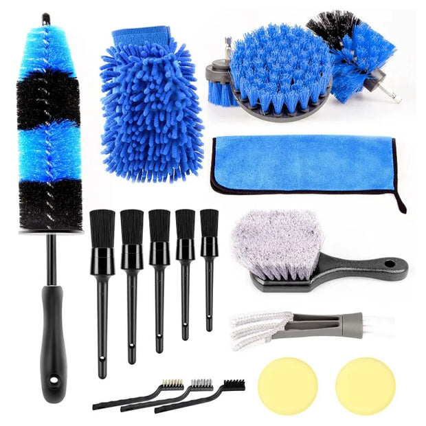 UNTIOR Electric Drill Brush Attachment Set Power Scrubber Brush Car Polisher Kitchen Bathroom Cleaning Kit Toilet Cleaning Tools