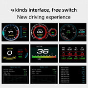 AD F9 OBD Head Up Display FOR HUD Smart Car On-board Computer Gauge Digital Speedometer Alarm Water Temp Oil Temperature Turbo