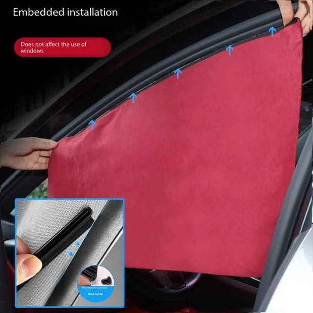 New Car Track Type Curtains Sunshades Small Car Curtains Car Sunscreens Front And Rear Privacy Sliding Rails For Use In Cars