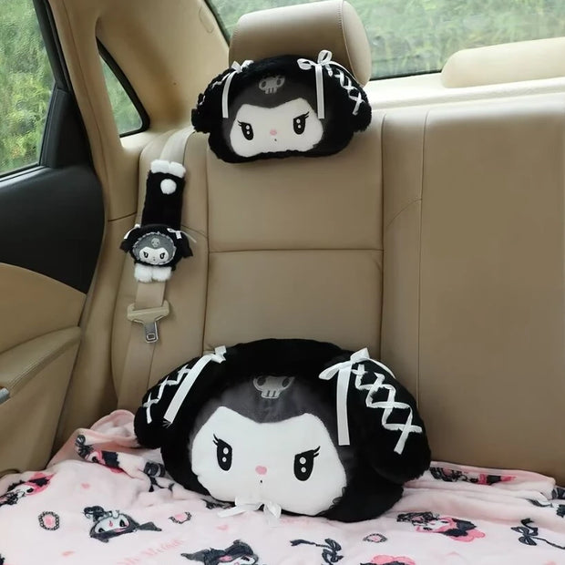 Sanrio Jirai Kei My Melody Headrest Seat Belt Cover Back Cushion Lolita Kuromi Cushion Sofa Bed Throw Pillow Decor Gifts Girl