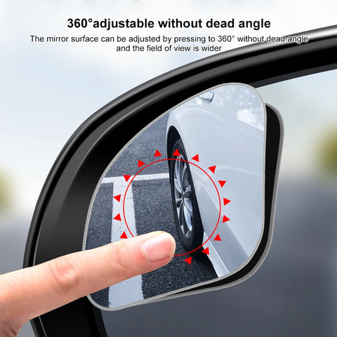 Car Blind Spot Mirror 360 Degree Rotating Frameless Auxiliary Rearview Mirror Auto Motorcycle Wide Angle Sector Mirrors 2pcs