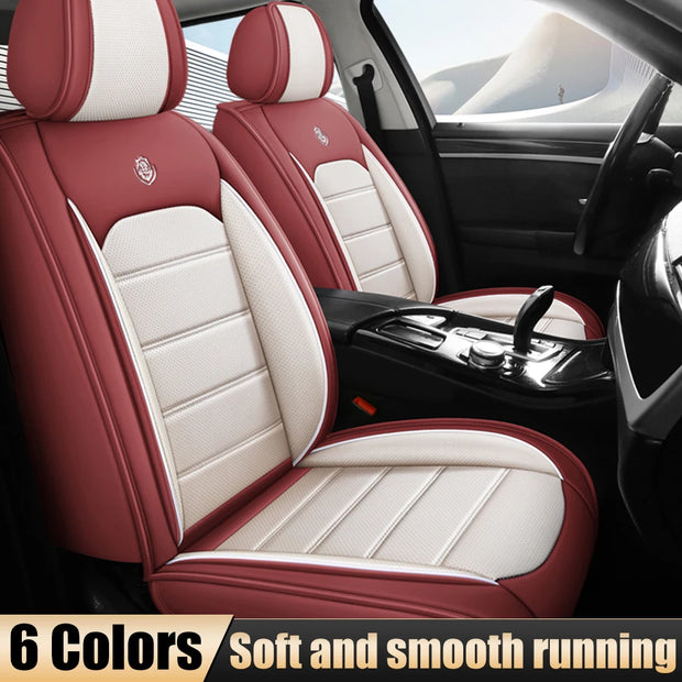 PU Leather Front Car Seat Covers Airbag Compatible Four Season Universal Fit Most Car SUV Car Accessories Full Set Car SeatCover